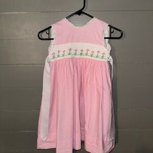 Adorable Pink Dress with Floral Accents
